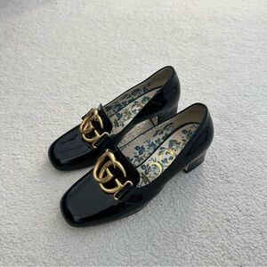 Gucci Black Patent Leather Block Heels